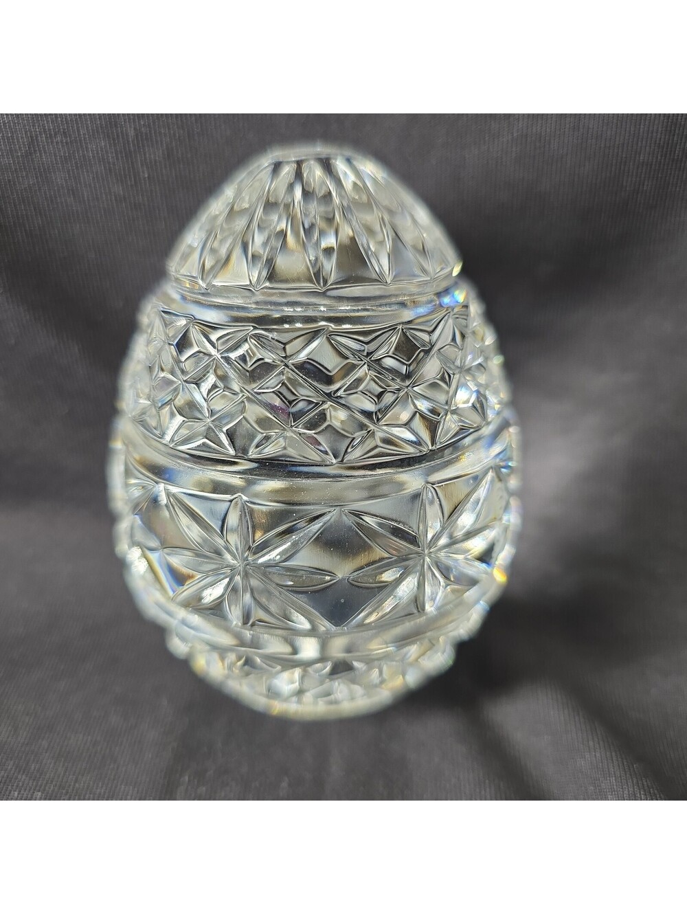Vintage Waterford Annual Crystal Egg Paperweight 3-1/2" High Retired Etched
